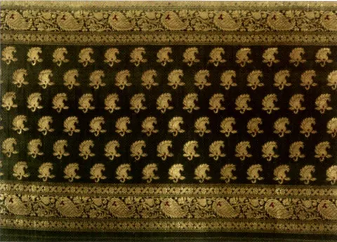 'Sari' from Varanasi (north-central India), silk and gold-wrapped silk yarn with supplementary weft brocade